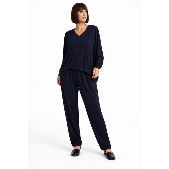 PLANET by Lauren G Pants - Planet by Lauren G Navy Blue Elastic Waist Straight Leg Pants Size 1 S USA